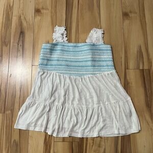 Torrid Square Neck Smocked Babydoll Tank Top Size 0 Large Summer White